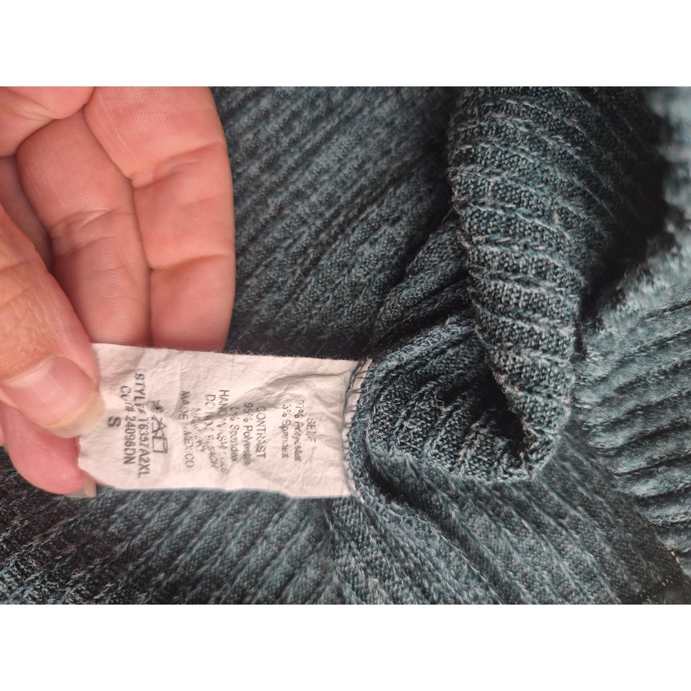 White Birch Womens Green Waffle Knit Hoodie Button Neck Pullover T6357A2XL S - Picture 3 of 5